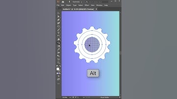 3D Gear Icon Design in Adobe Illustrator - Illustrator Tips and Tricks #shorts