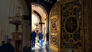 Beautiful Gold Cathedral Door In Bruges, Belgium