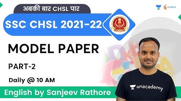 Model Paper -02 | SSC CHSL 2022 | English | Sanjeev Rathore Sir | wifistudy studios