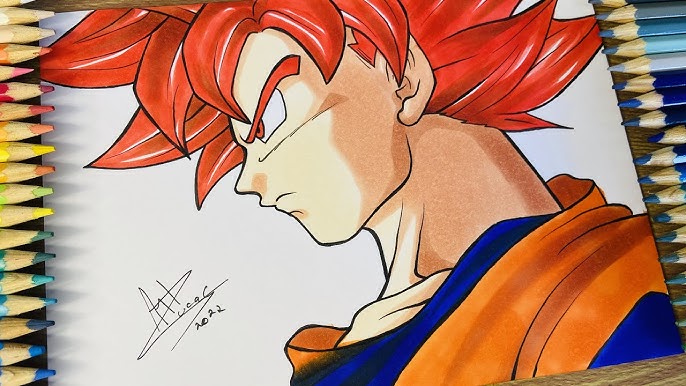 Como Desenhar o Goku blue - Dragonball - Passo a Passo Fácil 