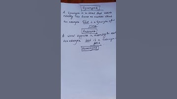 Definition of synonyms and antonyms with examples