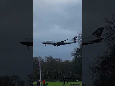 British Airways 747 G-BNLY landing at Dunsfold Aerodrome 5-12-20