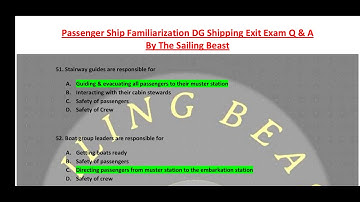 Passenger Ship Familiarization Course DG Shipping exit exam Q&A Set 3