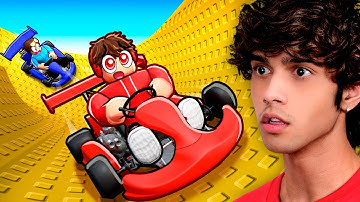 Going 9,513,724 MPH in Roblox ride a cart down a SLIDE…