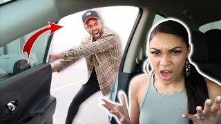 SLAMMING THE DOOR ON MY GIRLFRIEND TO SEE HOW SHE REACTS!! **HILARIOUS**