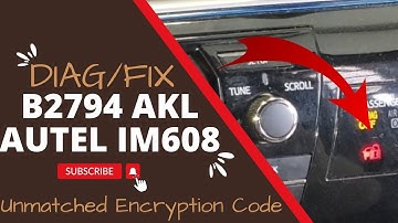 2014 Toyota Corolla B2794 Unmatched encryption code, Diag/FIX All Keys Lost with Autel IM608 EASY!