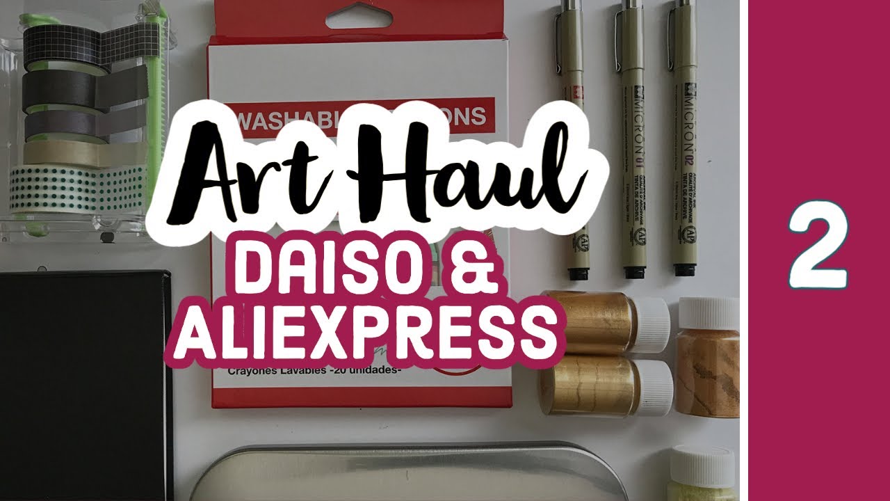 Art Supply Haul #2 ✿  AliExpress & Daiso Washi, Mica, Micron Unboxing & Swatching