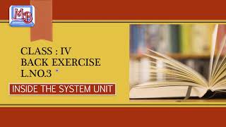 CLASS IV - BACK EXERCISE L.NO. 3  INSIDE THE SYSTEM UNIT