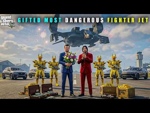 GTA 5 : MICHAEL GIFTED MOST POWERFUL FIGHT JET TO DUBAI KING | GTA V GAMEPLAY
