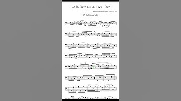 Thumbnail of Bach - Cello Suite No. 3, Allemande, BWV 1009 (FollowScore) *Real Recording*