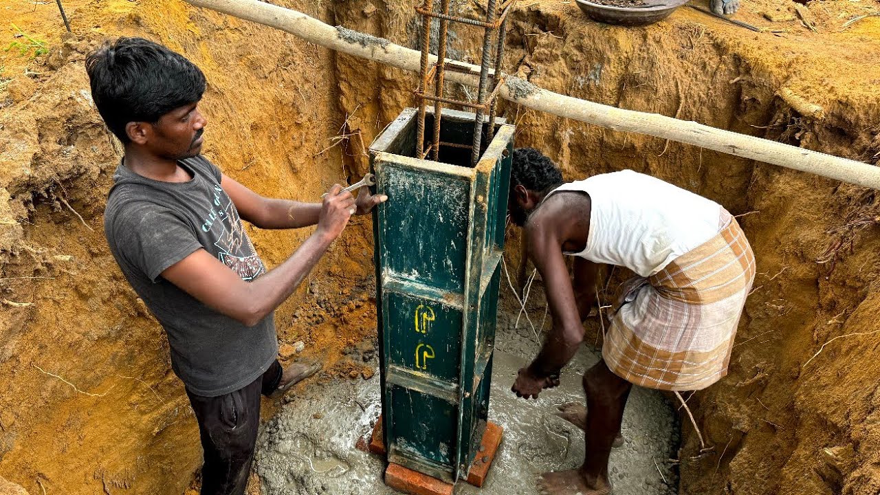 Durable Column Technology _Reinforcement Foundation Column Box Shuttering with Concrete