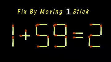 Logic Puzzle | fix The Equation by moving 1 stick | Matchstick Puzzle | Brain Test | thony official