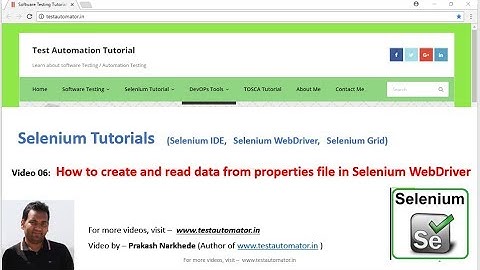 Selenium Video 06 - How To Create And Read Data From Properties File In Selenium Webdriver