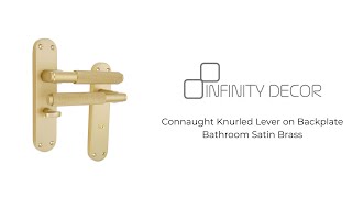 INFINITY DECOR - Connaught Knurled Lever on Backplate With Thunb Turn Bathroom Satin Brass