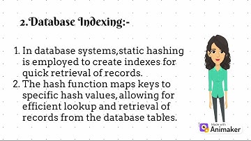 Static Hashing and its Application