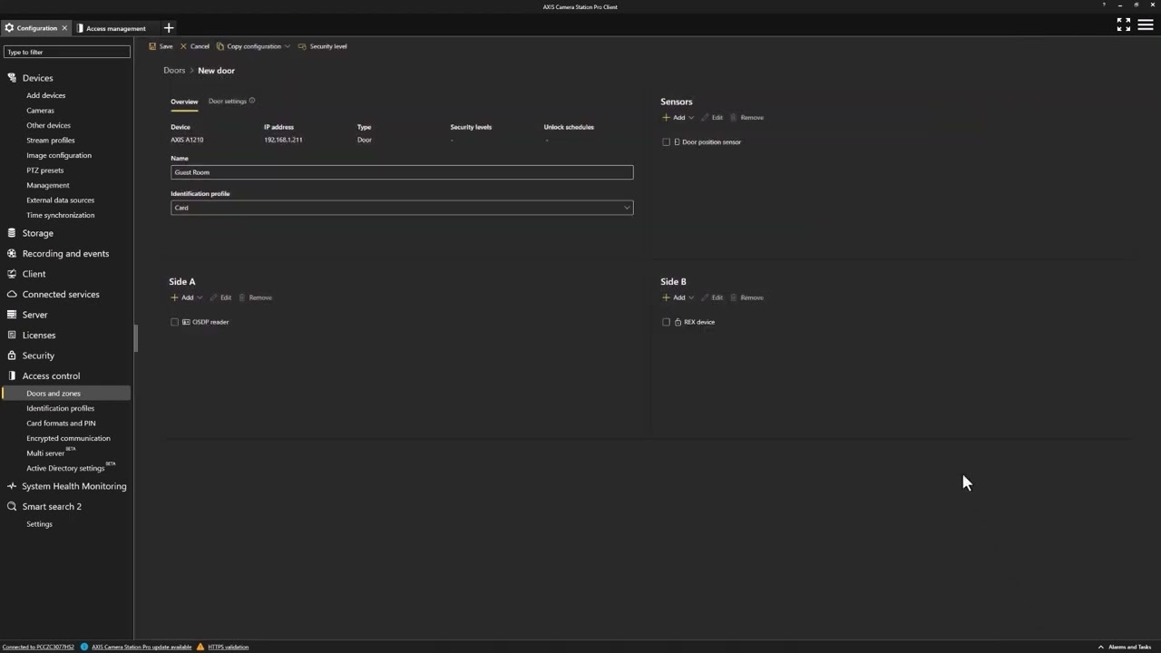 AXIS Camera Station Secure Entry 2.0 - Doors and zones - YouTube