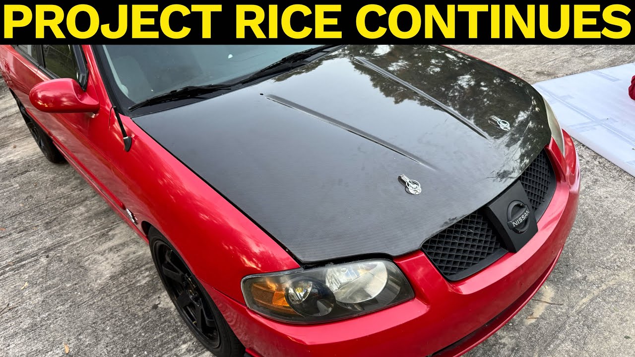 Installing a VIS Carbon Fiber Hood on My Spec-V. 04-06 b15 Sentra