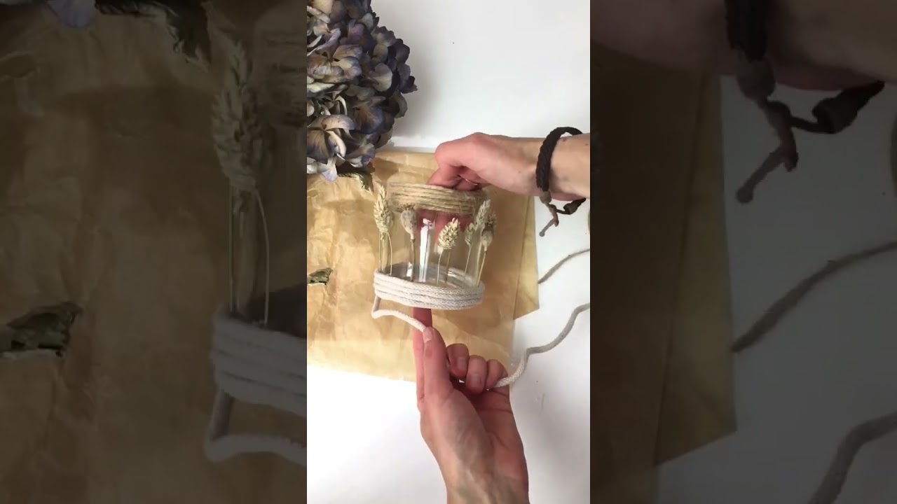 Windlicht Makramee | Teelicht Makramee | Herbstdeko 2022 | Herbstdeko selber machen | Trockenblumen