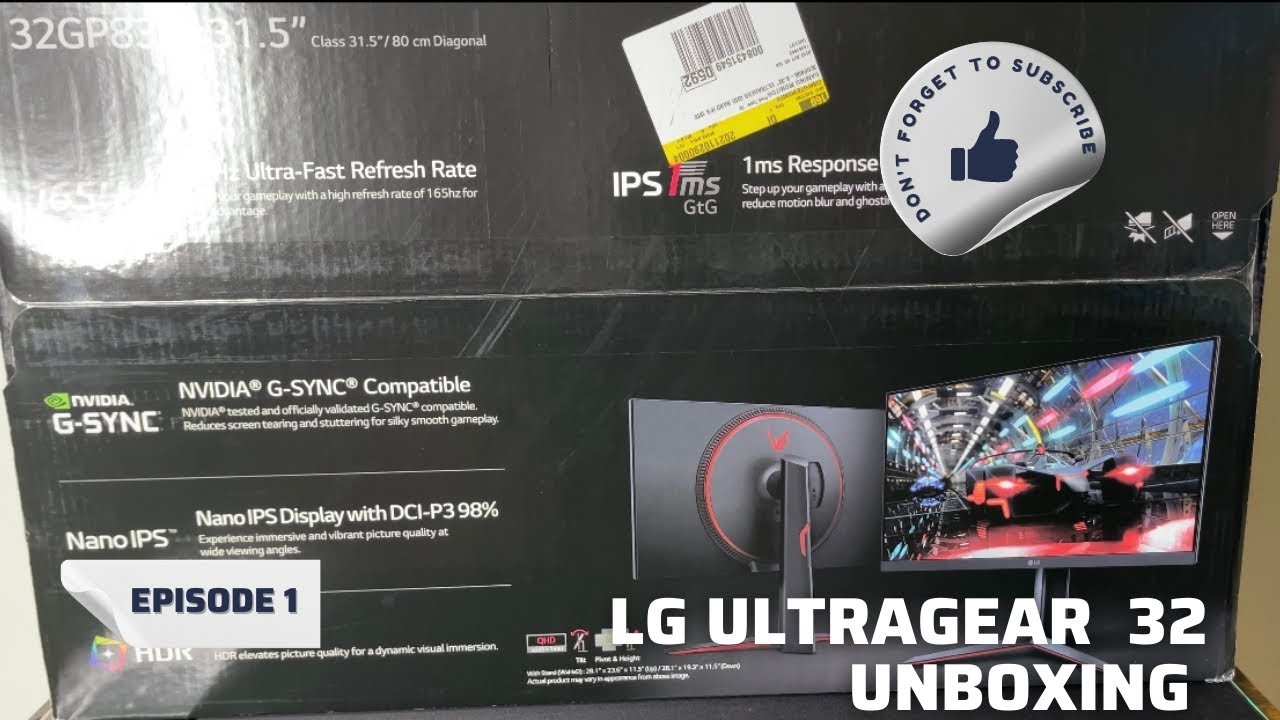 LG Ultra Gear 32 inch Gaming Monitor Unboxing - YouTube