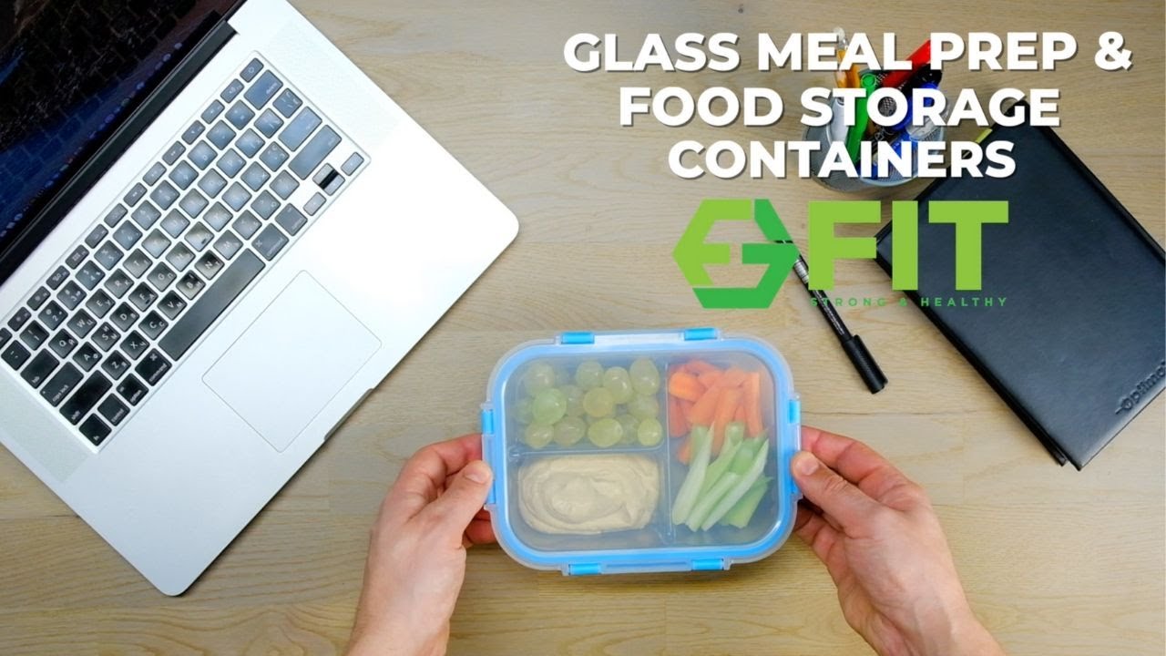 Glass Meal Prep Containers [4 Pack, 30 oz] - 2 & 3 Compartment