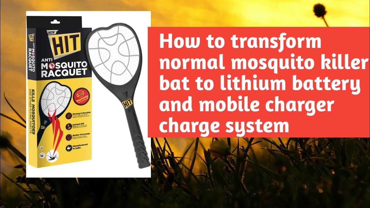 How to convert mosquito bat normal to lithium battery and type c mobile ...