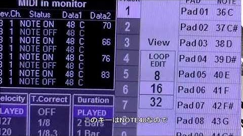 JJ-Sequencer (ドラムのイベントをMIDIキーボードで入力する場合)