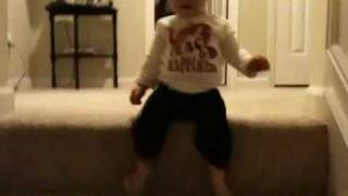 Ava climbing stairs