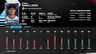 【MLBTheShow25Stats/メジャーリーグ選手能力】Marlins2A 61 Robby Snelling MIA2A ロビー・スネリング選手
