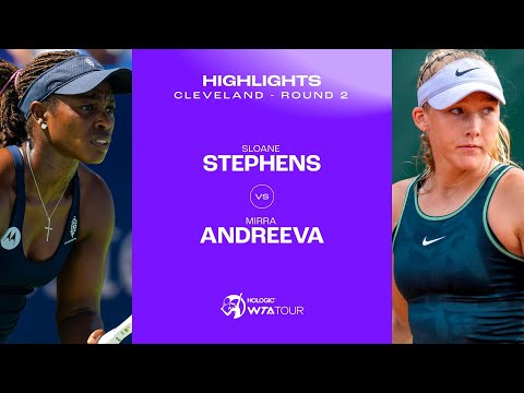 Sloane Stephens vs. Mirra Andreeva | 2023 Cleveland Round 2 | WTA Match Highlights