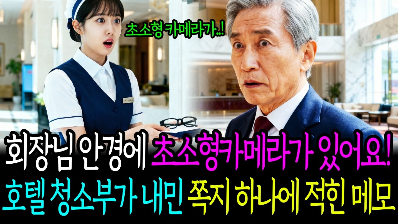 회장님 안경에 카메라가 있어요! 호텔 청소부가 내민 쪽지 하나에 적힌 메모