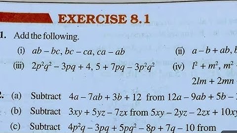 Ex.8.1 Class 8th Maths | Chapter 8 | NCERT | 8.1 class 8 | Algebraic Expressions and Identities |