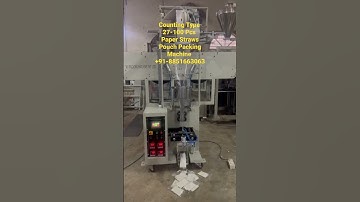 27-100 Pcs Double Drum Counting Paper Straws Pouch Packing Machine, Straws Counting Packing Machine