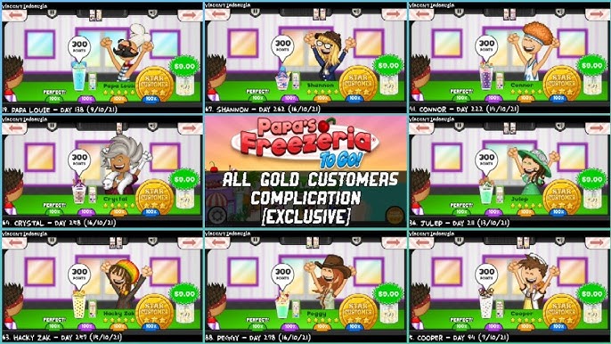 Papa's Freezeria HD Overview All Gold Customers All badges 