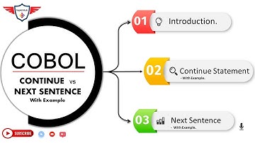 COBOL Tutorial: COBOL Continue vs Next Sentence, NEXT SENTENCE in COBOL, CONTINUE in COBOL Voorbeeld