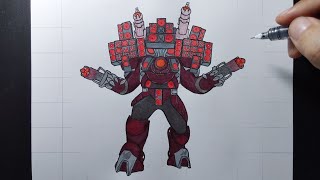 How to draw new super upgraded titan speakerman