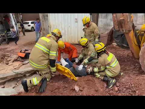 Muro de obra em Vicente Pires desaba e deixa operário ferido