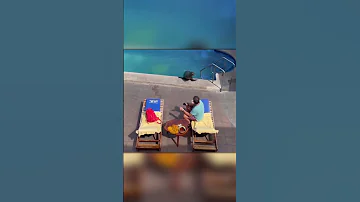 Морской Лев Отжал Лежак Возле Бассейна