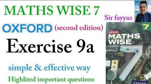 MATHS WISE 7 | EXERCISE 9A | OXFORD SECOND EDITION | EX 9A