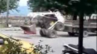 How to load a skidloader without ramps
