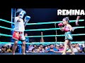 REMINA(Red)vsNongLek(Blue)!เรมินะ【ムエタイ】Muay Thai Fight!レミナ8歳！！REMINA 8years old!