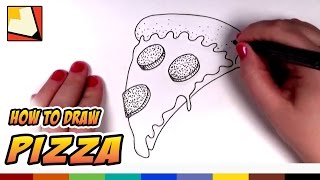How To Draw A Pizza Slice For Kids Cartoon Pizza Art For Kids Cc Youtube