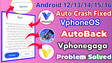 Vphonegaga VphoneOS Autoback crash problem fixed video new update how to fixed autoback vphoneos ngk