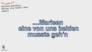Video thumbnail of "Marianne Rosenberg - Marleen (Ein halbes Leben später) Instrumental und Karaoke"