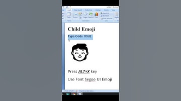 Child Face Emoji in MS Word  #msword #computerthecourse #code #shorts #excel