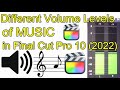 Music - Final Cut Pro 10 (2022) - Different Sound/Volume Levels of Music (From -16dB to -1dB).