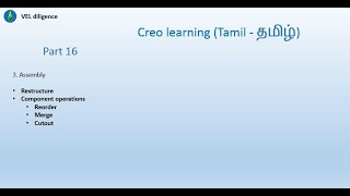 Famous Creo part 16 (Tamil) Restructure, Component operations Wealth