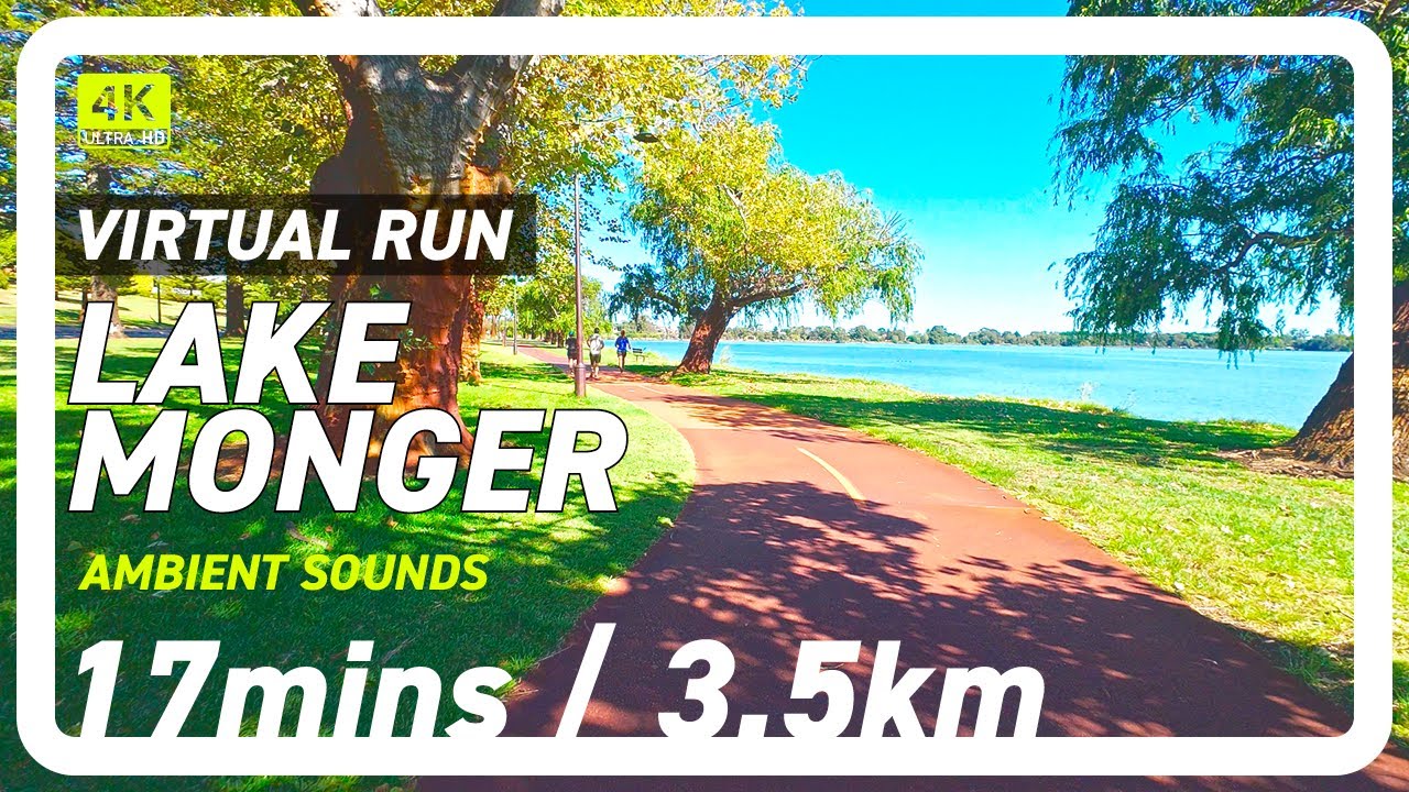 Lake Monger | Virtual Run | 17-Minute 3.5K Running Track | 4K HDR