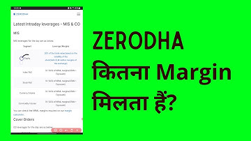Zerodha में मार्जिन कितना मिलता हैं? Zerodha Margin Explained in Hindi