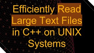 Efficiently Read Large Text Files in C++ on UNIX Systems