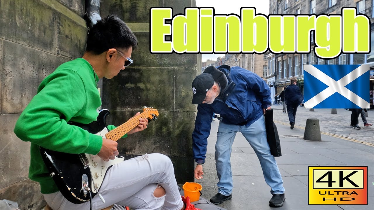 Busking in Edinburgh / 2022 / Scotland / Jimi Hendrix / street musician / uk / 日本人ギタリスト / 4K /